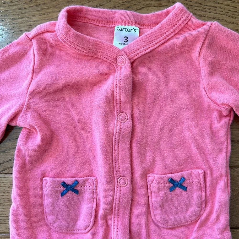 💓 CARTER’S matching set girls size 3 months cardigan shirt pants baby girl